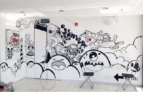 房县手绘墙并非传统涂鸦。